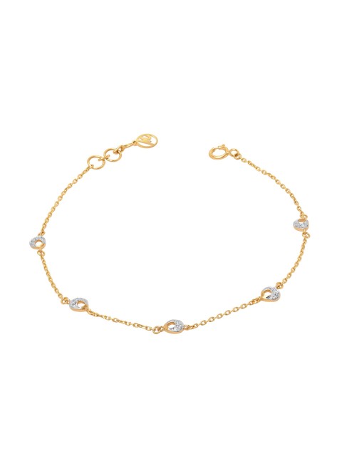 Mia by Tanishq Gold-Plated Musical Drops Gold & Diamond Bracelet, Yellow