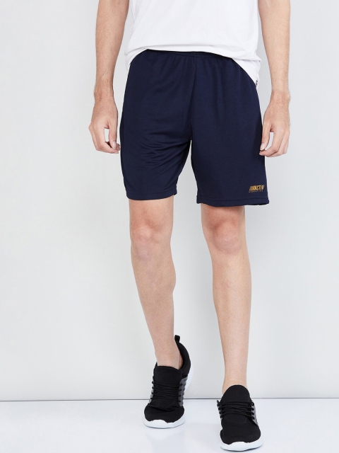 

max Men Blue Solid Regular Fit Regular Shorts