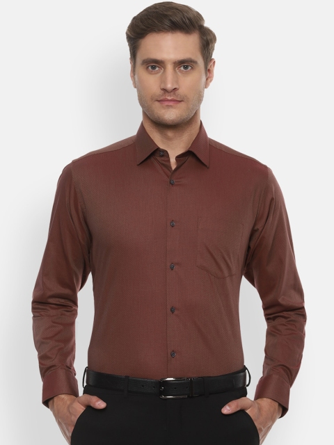 

Van Heusen Men Brown Regular Fit Self Design Formal Shirt