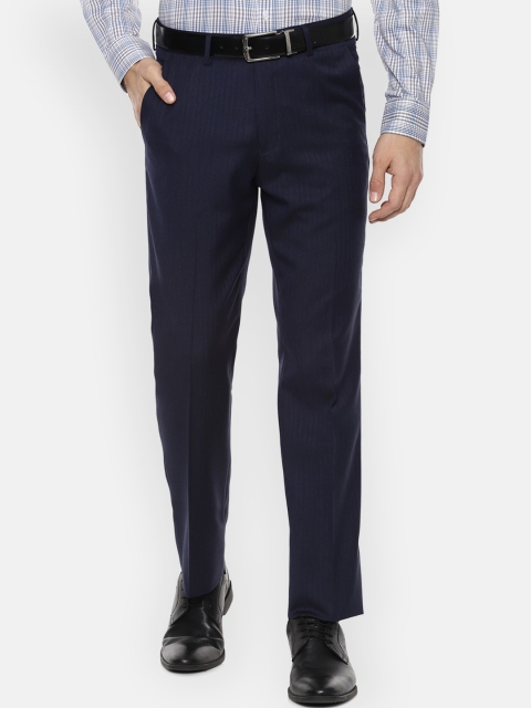 

Van Heusen Men Navy Blue Regular Fit Solid Formal Trousers