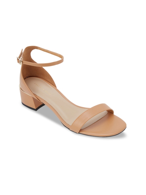 

CHARLES & KEITH Women Nude-Coloured Solid Block Heels