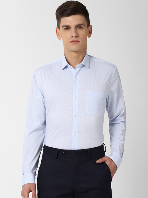 

Peter England Men Blue Slim Fit Striped Formal Shirt