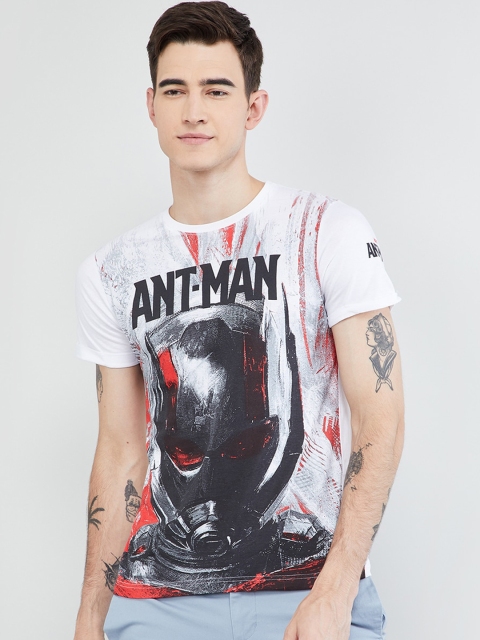 

max Men White Antman Printed Round Neck T-shirt
