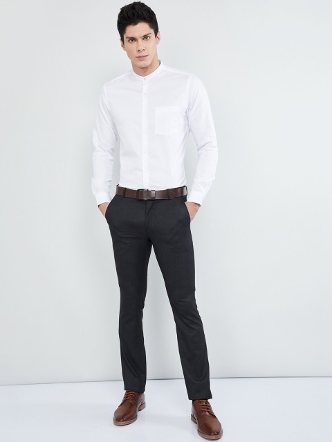 

max Men White Regular Fit Solid Formal Shirt