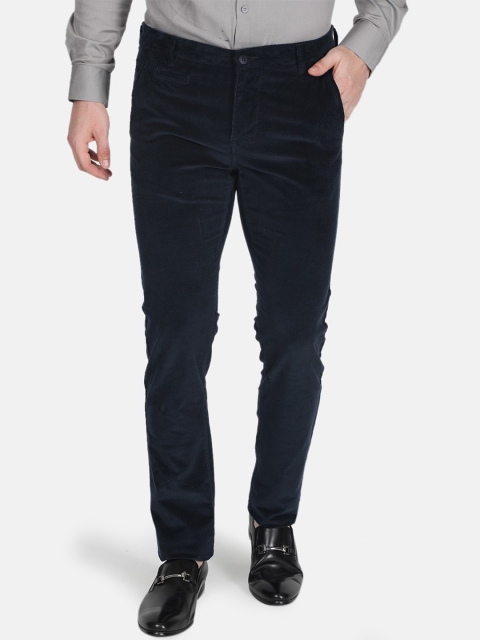

Monte Carlo Men Navy Blue Solid Party Chinos