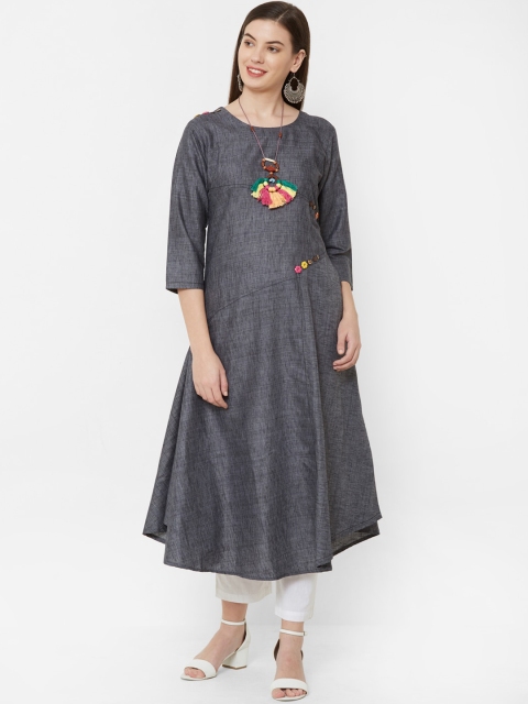 

Juliet Women Grey Solid A-Line Kurta