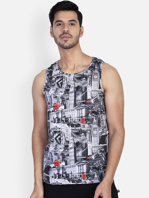 

PROTEENS Men Grey Printed Round Neck Rapid-Dry Training T-shirt