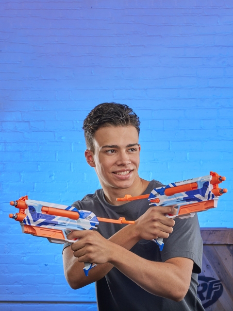 

Hasbro Unisex Kids White & Blue Nerf N-Strike Elite Split Strike Battle Camo