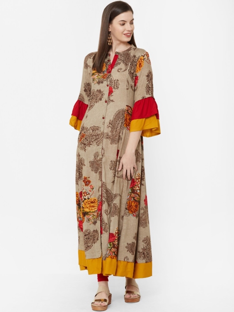 

Juliet Women Red & Brown Printed Anarkali Kurta