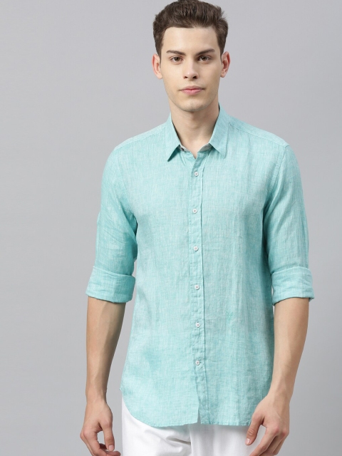 RARE RABBIT Men Sea Green Tailored Fit Solid Casual Shirt