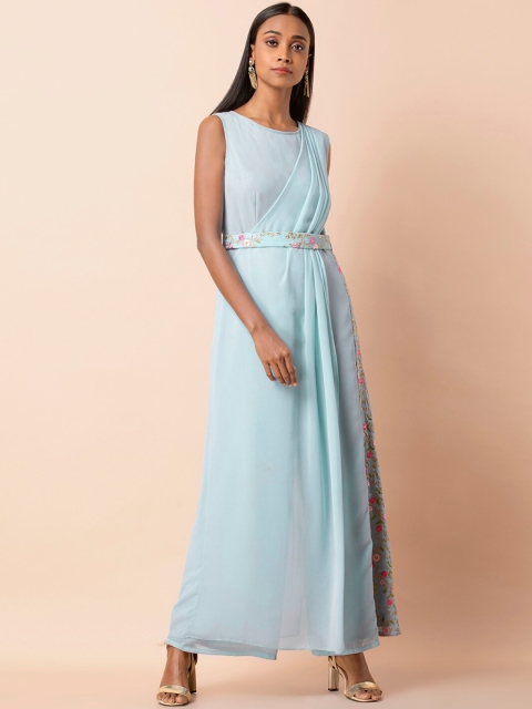 

INDYA Women Blue Solid Basic Jumpsuit