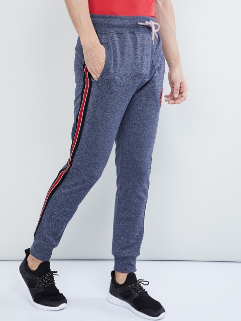 

max Men Navy Blue Solid Straight Fit Joggers