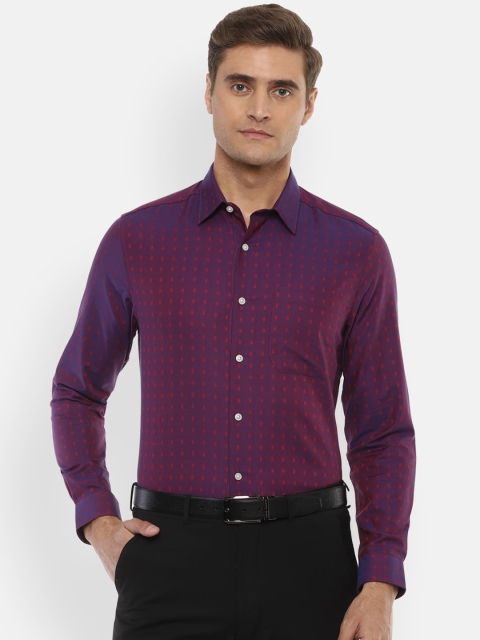 

Louis Philippe Men Purple Regular Fit Self Design Formal Shirt