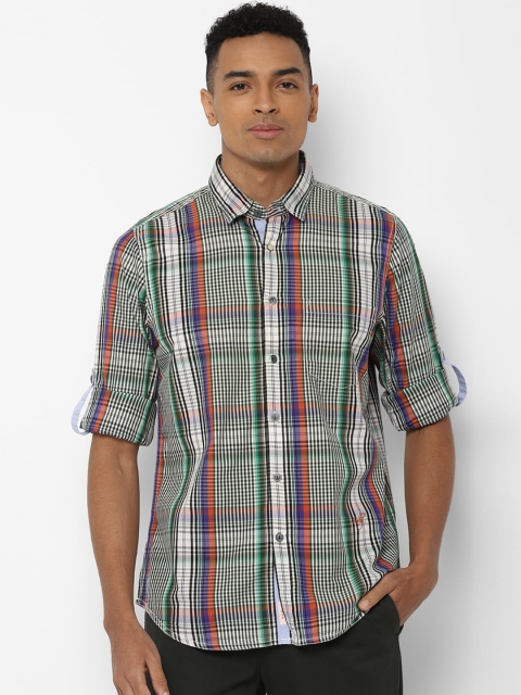 

Allen Solly Men White & Green Slim Fit Checked Casual Shirt