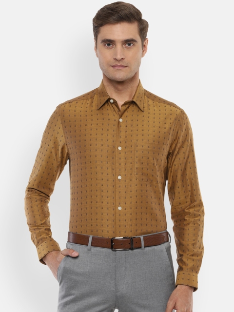 

Louis Philippe Men Khaki Regular Fit Printed Formal Shirt