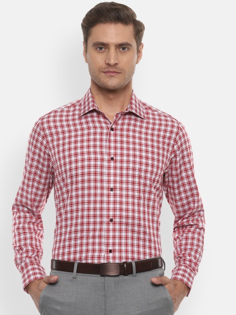

Van Heusen Men White & Red Regular Fit Checked Formal Shirt