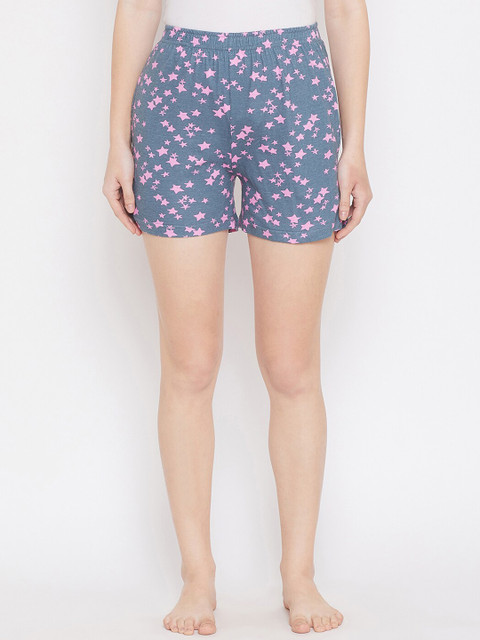 

Clovia Women Grey Printed Lounge Shorts