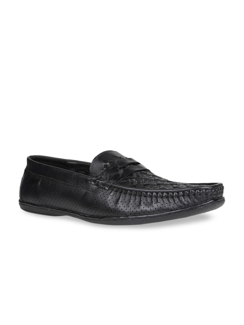 

Regal Men Black Perforations Leather Loafers