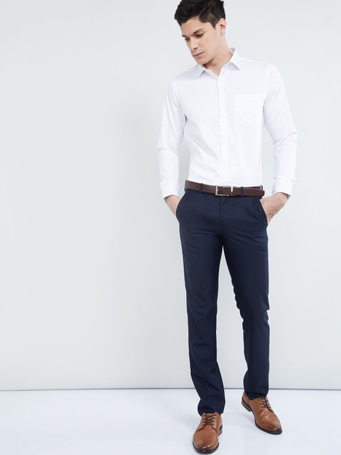 

max Men White Regular Fit Solid Formal Shirt