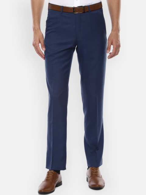 

Van Heusen Men Navy Blue Regular Fit Solid Formal Trousers