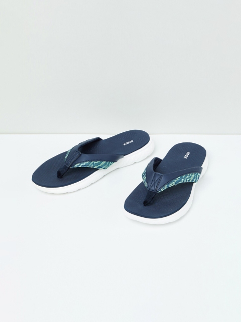 

max Men Navy Blue Solid Thong Flip-Flops