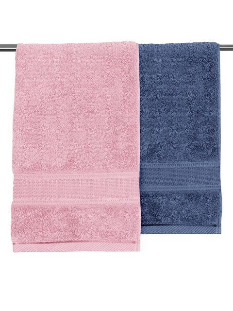

URBAN SPACE Unisex Pink & Blue Set Of 2 Solid Towel