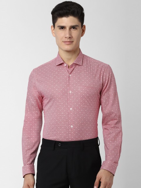 

Peter England Men Red & White Regular Fit Printed Formal Shirt