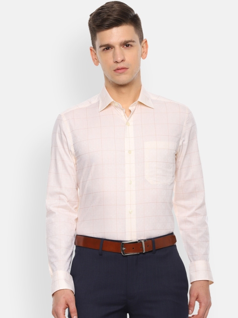

Louis Philippe Men Beige Regular Fit Checked Formal Shirt