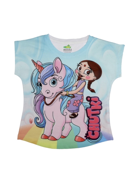 Chhota Bheem Girls Multicoloured Printed Round Neck T-shirt, Multi