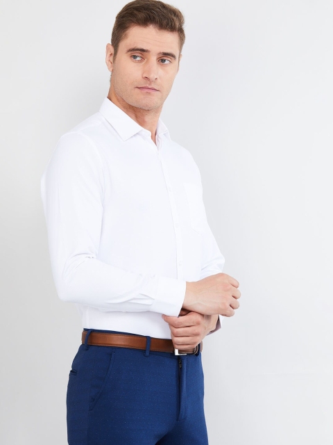 

max Men White Regular Fit Solid Formal Shirt