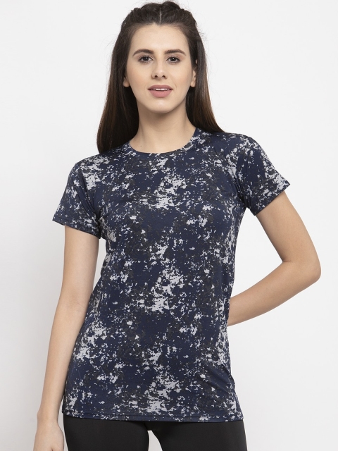 

CUKOO Women Blue Printed T-Shirt, Navy blue