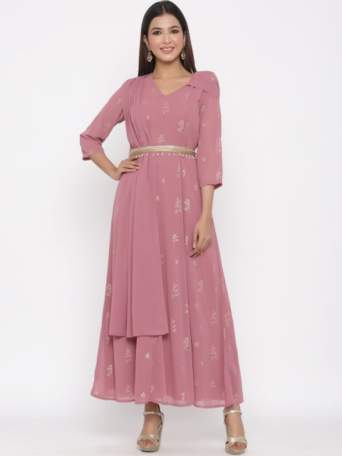 

Juniper Women Pink Printed Maxi Dress
