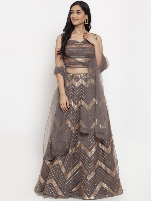

KHALOM Brown Ready to Wear Lehenga & Blouse with Dupatta
