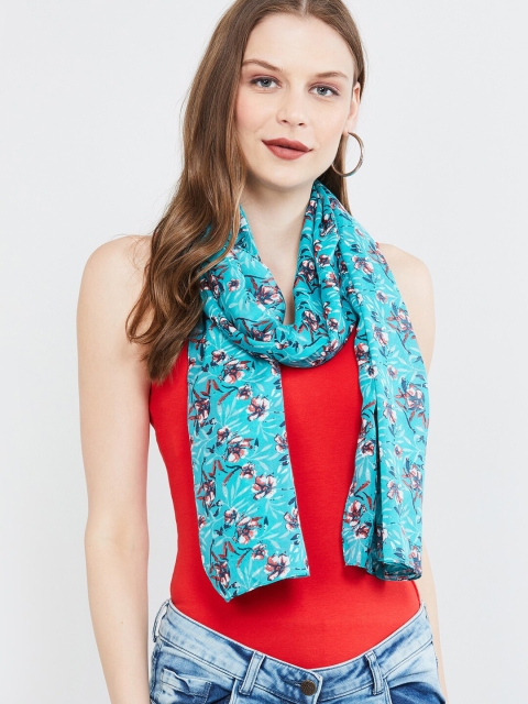 

max Women Blue Printed Scarf