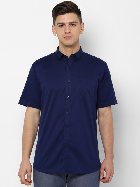 

Allen Solly Men Navy Blue Slim Fit Solid Casual Shirt