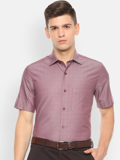 

Louis Philippe Men Mauve Regular Fit Checked Formal Shirt