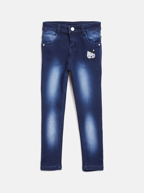 

Purple Feather Girls Navy Blue Slim Fit Mid-Rise Clean Look Jeans