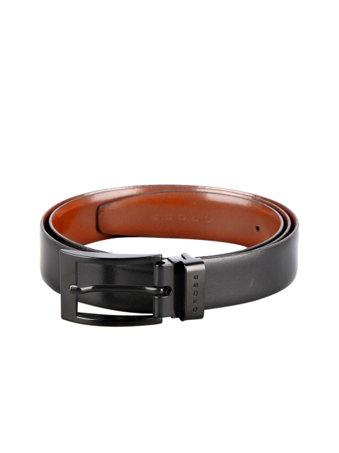 Cross Men Black Solid Belt