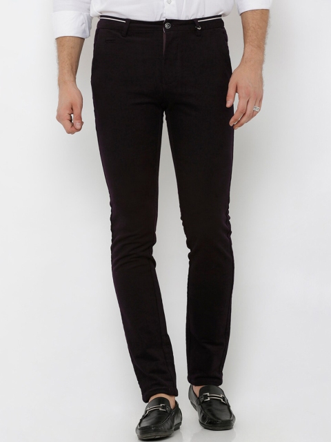

Rex Straut Jeans Men Maroon Slim Fit Solid Regular Trousers