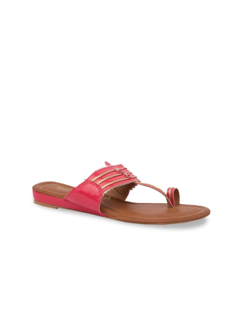 

Inc 5 Women Pink Woven Design One Toe Flats