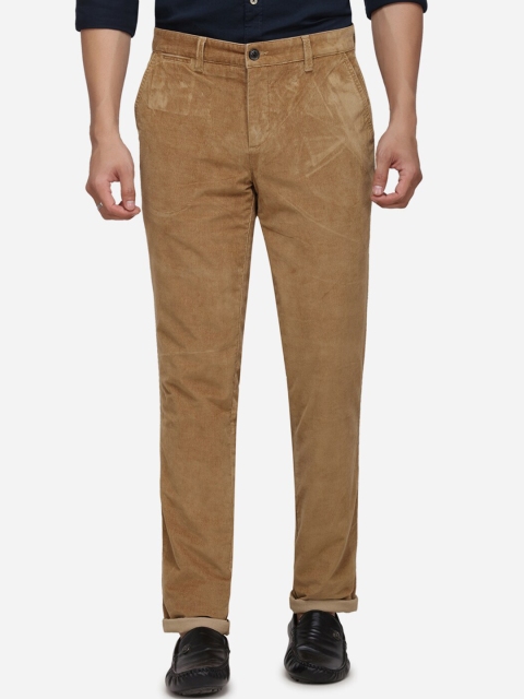 

JADE BLUE Men Khaki Regular Fit Solid Regular Trousers