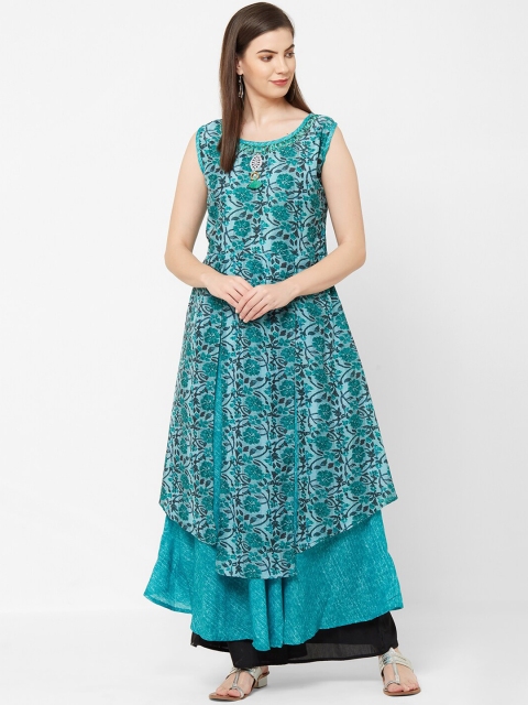 

Juliet Women Blue Printed A-Line Kurta