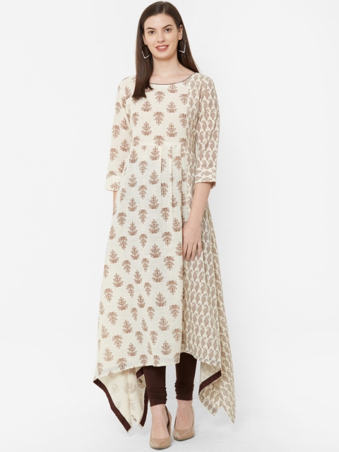 

Juliet Women Beige & Brown Printed Anarkali Kurta