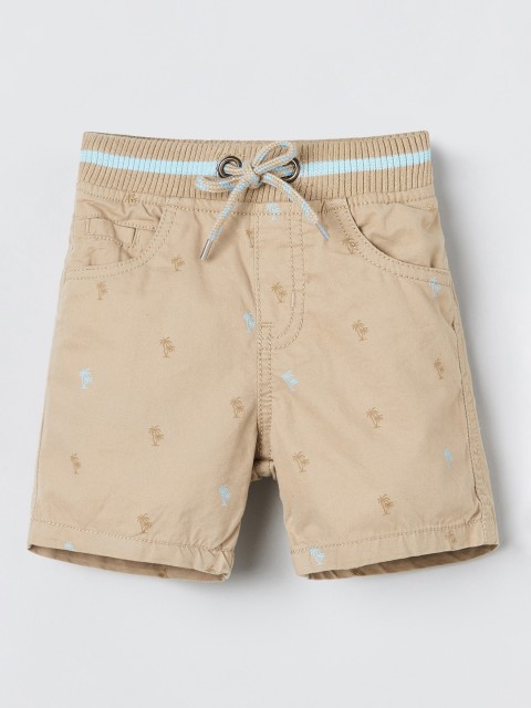 

max Boys Beige Printed Regular Fit Regular Shorts