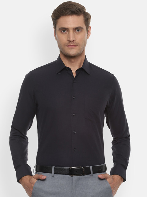 

Van Heusen Men Black Slim Fit Self Design Formal Shirt