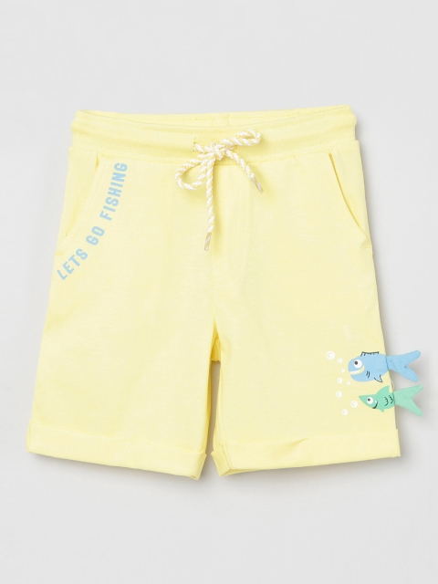 

max Boys Yellow Printed Regular Shorts