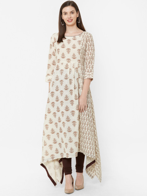 

Juliet Women Brown & Beige Printed A-Line Kurta