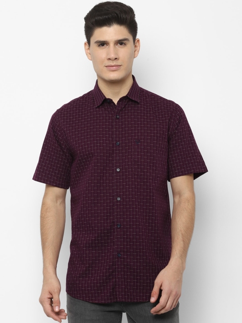 

Allen Solly Men Maroon Slim Fit Checked Casual Shirt
