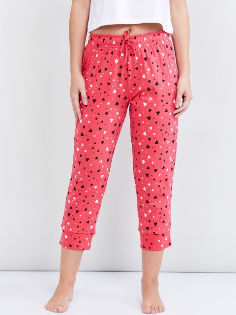 

max Women Pink & Black Printed 3/4th Lounge Pants