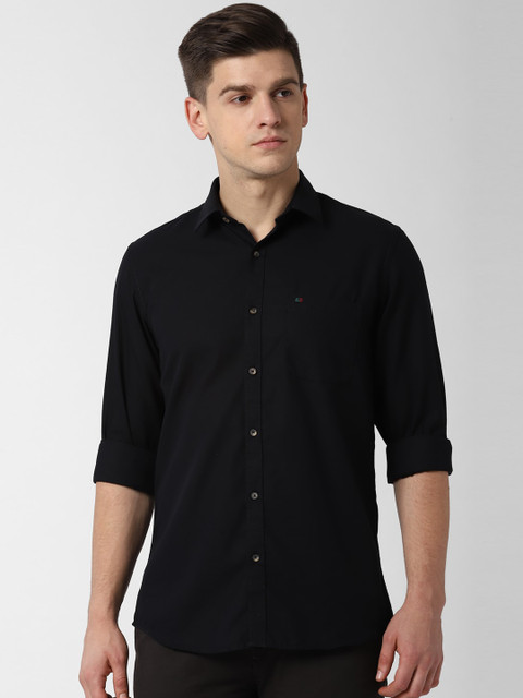 

Peter England Casuals Men Black Slim Fit Solid Casual Shirt